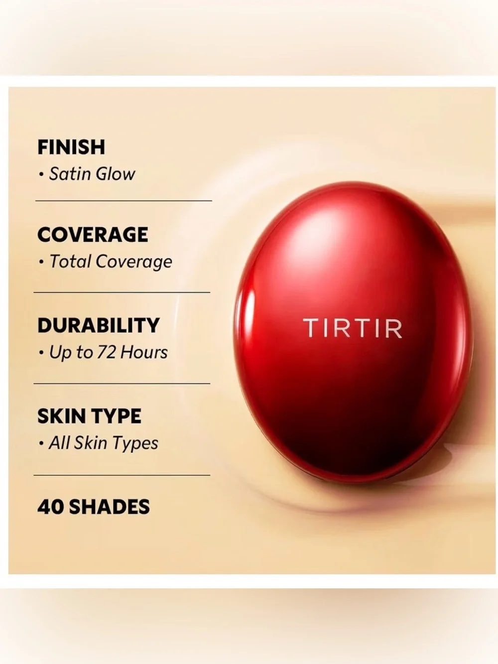 TIRTIR Mask Fit Red Cushion Mini Foundation in 17C Porcelain NIB